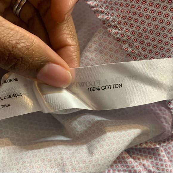 Denim & Flower Long Sleeve Button Up Shirt with Red & Blue Patterns - Picture 7 of 7